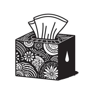 recommend clip art: Tissue box silhouette vector illustration