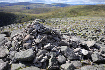 Trail and scenery between Cairn bannoch and Broad cairn munros - Loch Muick - Aberdeenshire - Scotland - UK