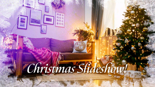 Christmas Slideshow contains 16 media placeholders and 8 text placeholders. Available in 4K.
