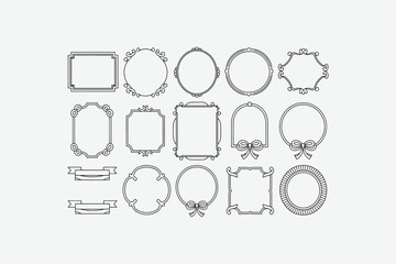 Minimalist hand-drawn vector frames collection design, Minimalist Hand-Drawn Frames &ndash; Elegant Vector Collection for Design Projects, easily editable.  