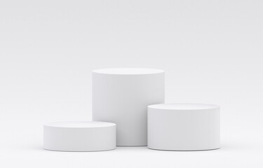 White product display podium in studio room, for display presentation