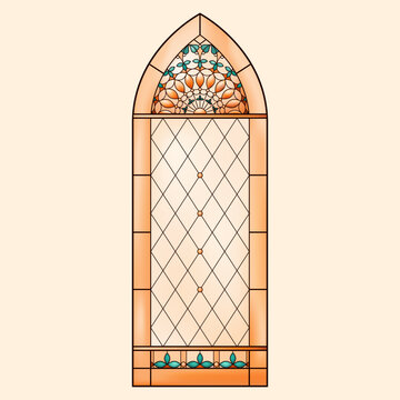 recommend clip art: Christian arch frame. Church glass window. Warm mesh colors.