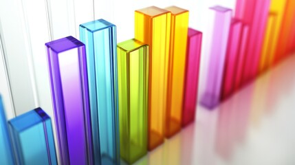 Obraz premium Colorful Abstract Bars Representing Data Visualization and Analysis