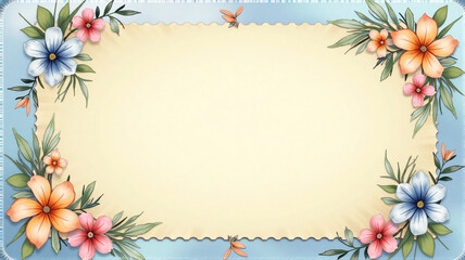 Obraz premium frame with flowers