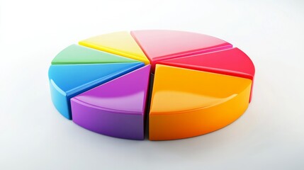 Colorful Circular Pie Chart Model for Business Representation