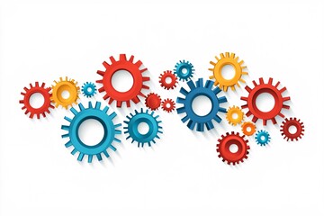 A conceptual graphic showing interconnected devices and gears symbolizing connectivity through digital transformation and automation