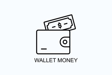 Wallet Money Vector, Icon Or Logo Sign Symbol Illustration