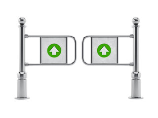 Subway gate on transparent background