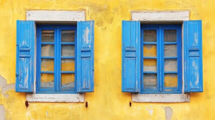 Fototapeta premium The Yellow Wall, Blue Windows