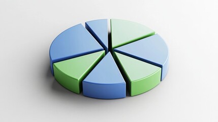 Obraz premium 3D Pie Chart Segment Illustration in Soft Colors for Data Visualization