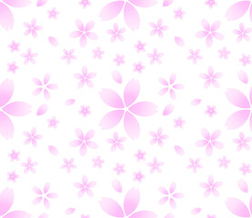 桜のシームレスパターン　A-6'