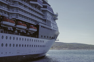 Modern Family cruiseship cruise ship liner Summit or Millennium anchored in Bar Harbor, Maine...