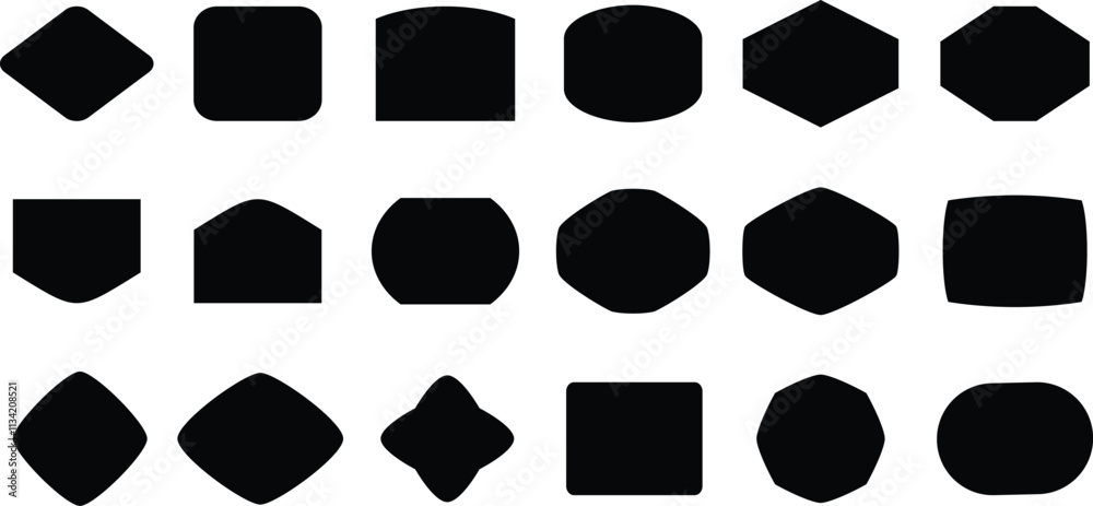 Canvas Prints abstract and vector basic shapes collection. geometric formal shape. polygonal elements. trendy mini