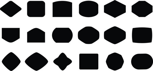 Abstract and vector basic shapes collection. Geometric formal shape. Polygonal elements. Trendy minimalist basic figure, diamond, circles, hexagon, star icons for your design