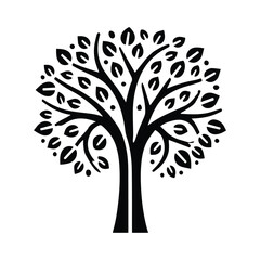 Fototapeta premium tree icon, lush crown, isolated on transparent background