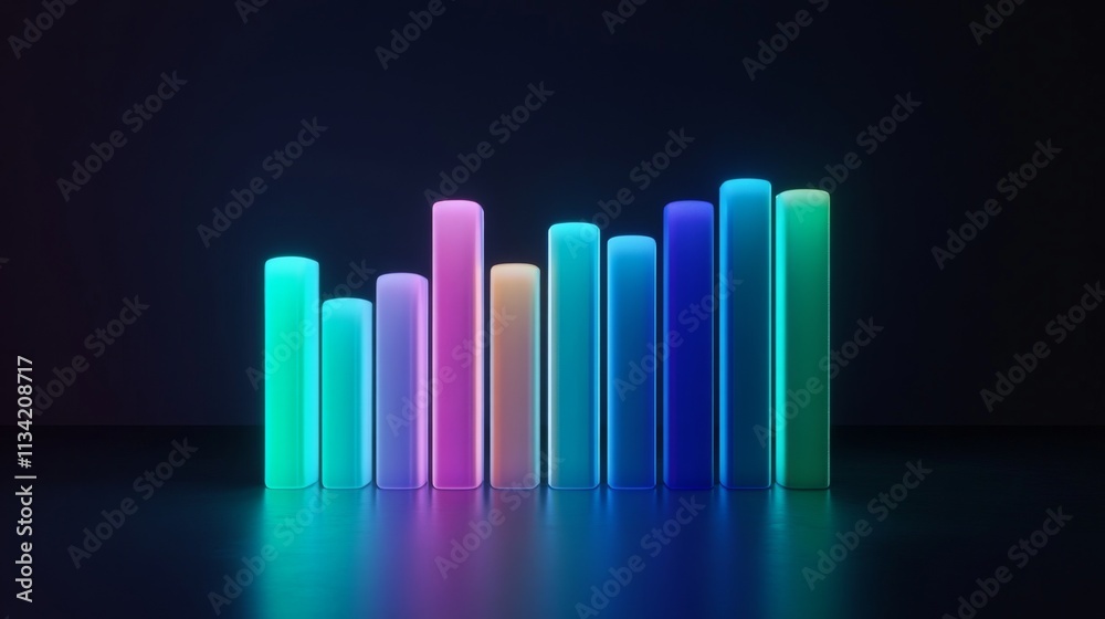 Aufkleber colorful neon light bars creating modern abstract visual effect