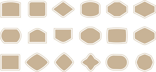 Vintage frames set. Frames set isolated on white background. Geometric formal shape. Polygonal elements. Trendy minimalist basic figure and decorative frame. Vector