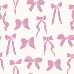 Flat vector bows seamless pattern. Whimsical illustration