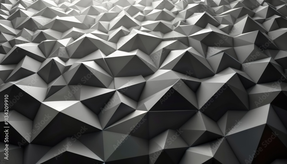 Aufkleber Abstract geometric pattern with repeating triangles in grayscale. Modern design. Stylish texture. Suitable for backgrounds. Clean, simple. Versatile illustration. Design element. Geometric shape.