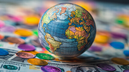 Fototapeta premium Abstract business Financial charts show a significant increase in profits in the stock market.This is driven by higher interest rates and continued growth. In the innovation world network of financial
