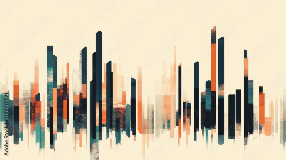 Leinwandbilder abstract vertical shapes with earthy tones and geometric patterns