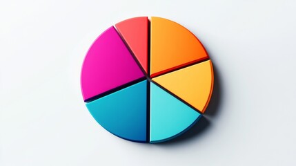 Obraz premium Colorful Pie Chart Representation on White Background for Data Visualization