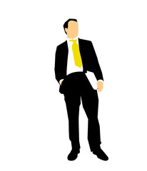 Sketch of a businessman with expression