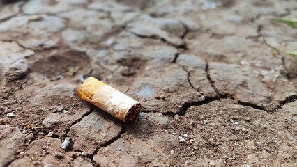 Cigarette bud is a persistent form of toxic plastic pollution. Cigarette bud is thrown on the ground