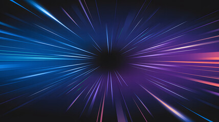 Abstract digital art with dynamic light streaks in blue and purple hues, creating a sense of motion and speed. Perfect for a technology-themed concept.