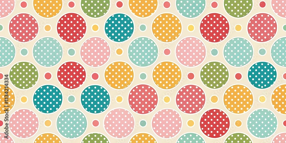 Aufkleber A colorful pattern of circles with a white background
