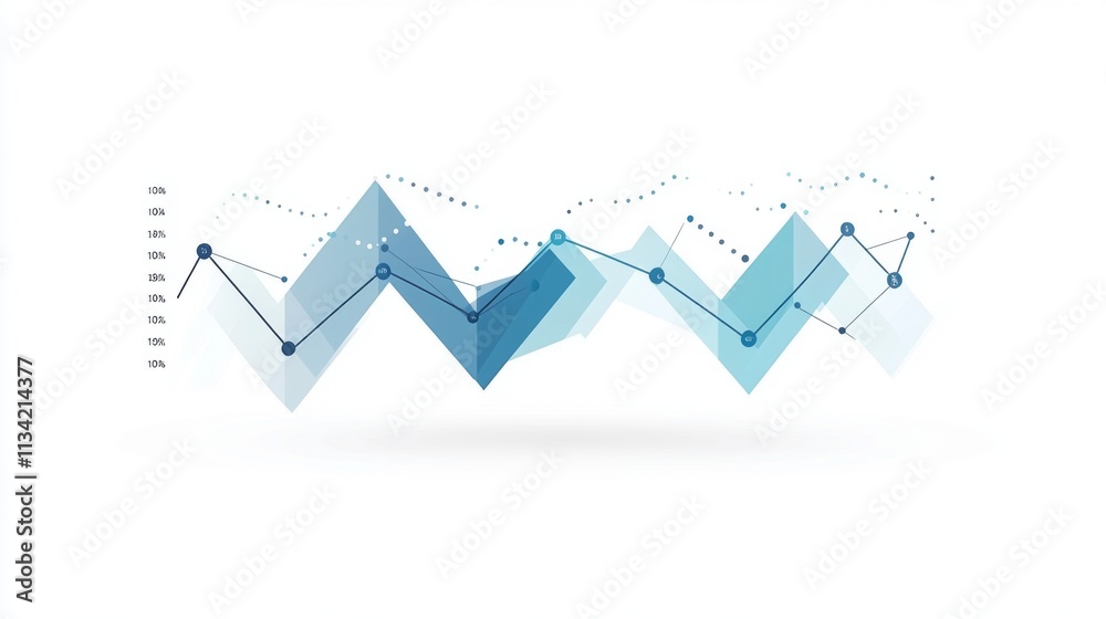 Poster abstract data visualization with lines and geometric shapes