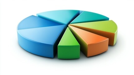 Obraz premium Colorful Pie Chart with Segments Representing Data Visualization