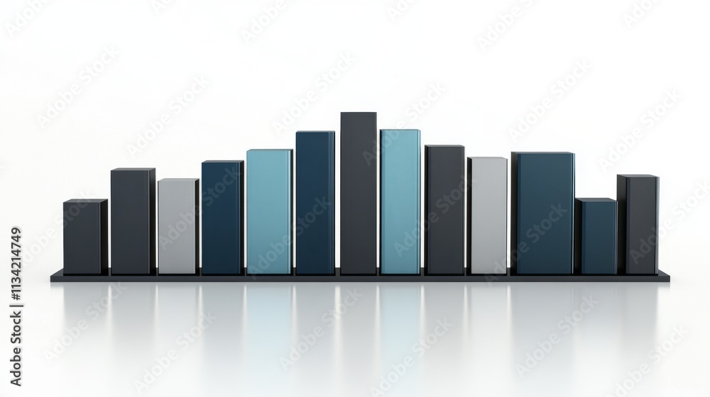 Poster modern minimalist bar graph displaying data insights concept
