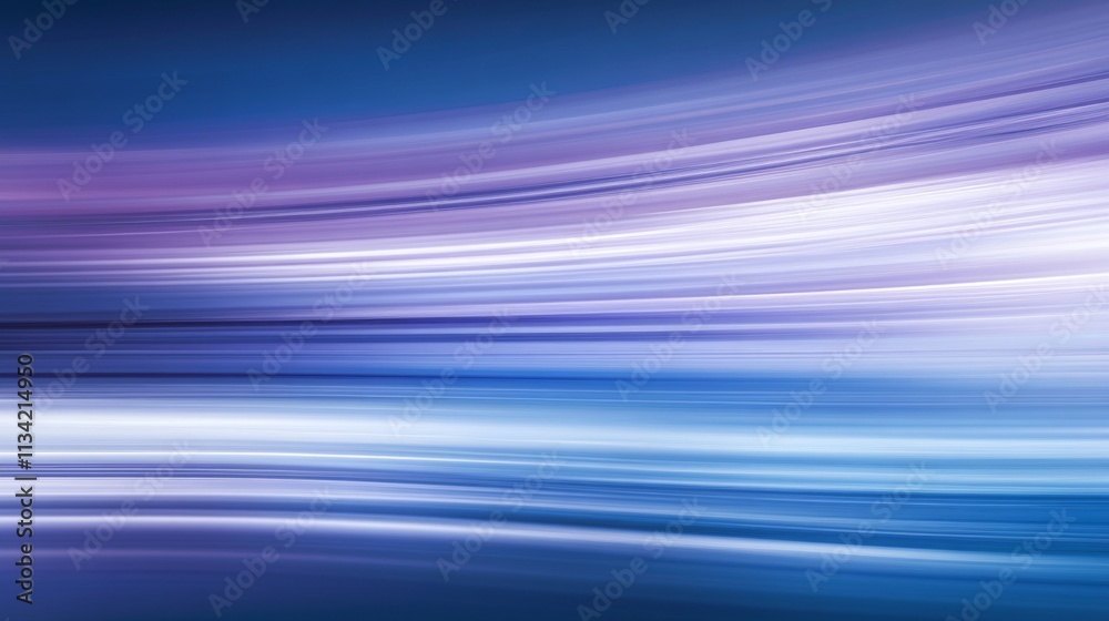 Poster abstract blue and purple light waves in smooth flowing pattern