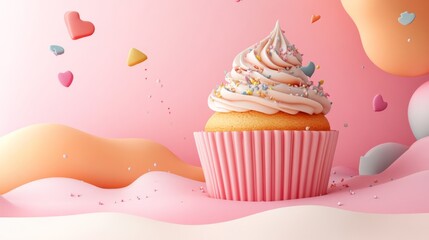 National Cupcake Day background concept. Space Area For Text
