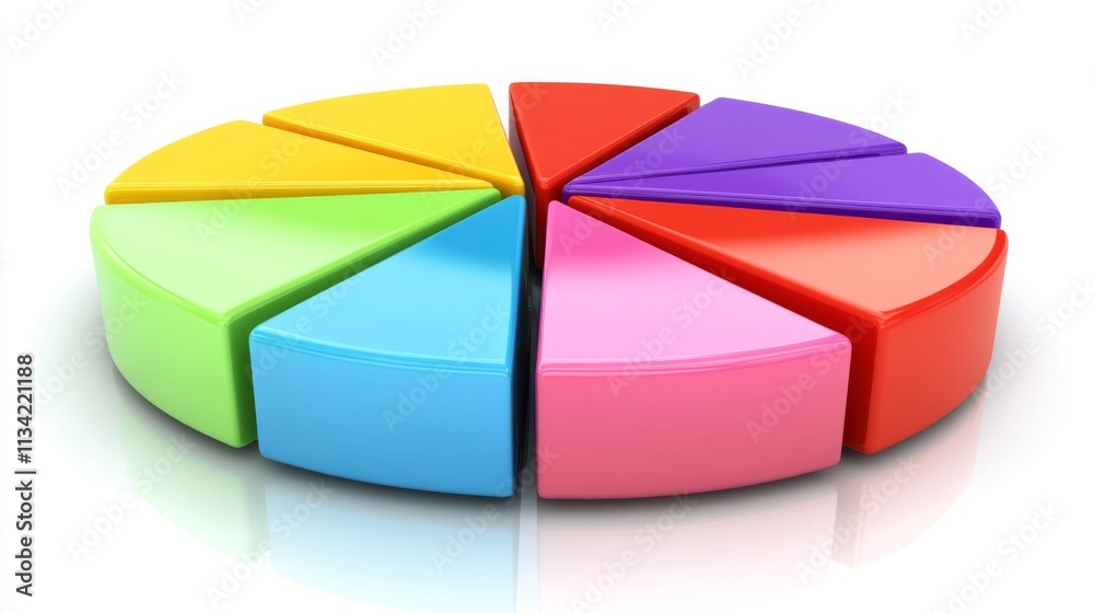 Poster Colorful Pie Chart Segments Representing Data Distribution Visually