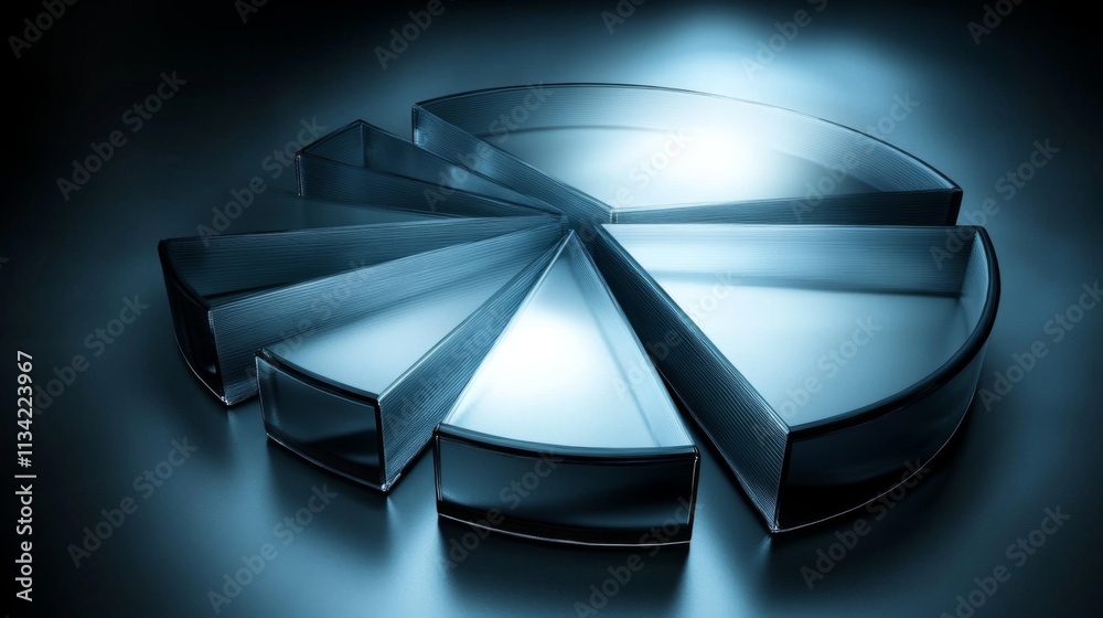 Poster Sleek Transparent Graph Design on a Trendy Blue Background