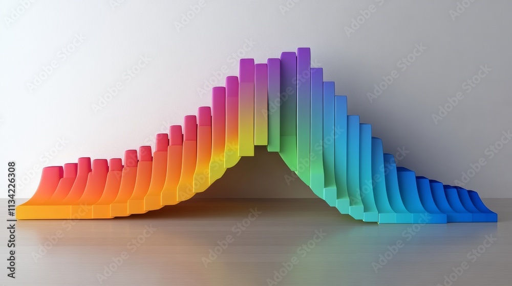 Poster colorful wave pattern arrangement on a minimalist background