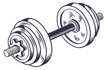 Dumbbell, Symmetrical weights on each end of a bar vector silhouette on a white background