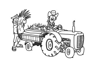 farm tractor vector