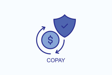 Copay vector, icon or logo sign symbol illustration 