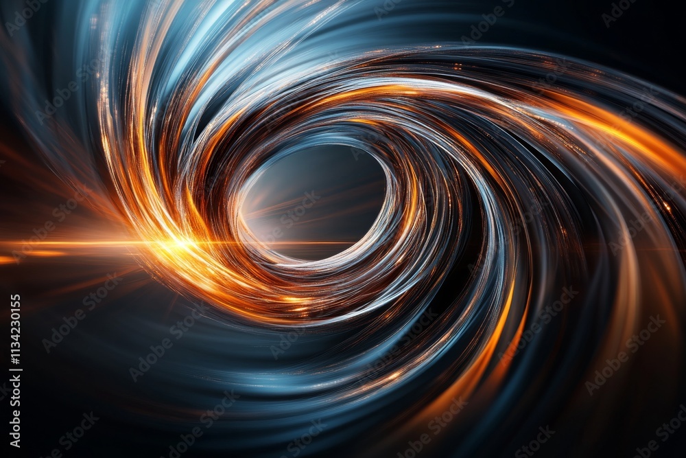 Poster dynamic swirl of vibrant colors and light creating a mesmerizing visual effect in deep space