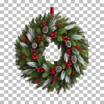 Christmas wreath isolated on white background