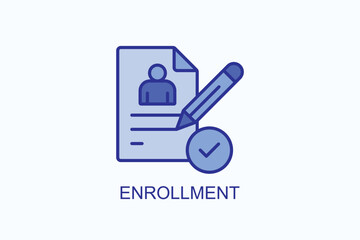 Enrollment vector, icon or logo sign symbol illustration 