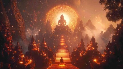 red christmas with golden glittering stars, banner with copy space, created with generative AI technology