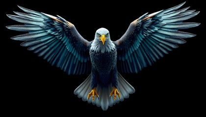 Obraz premium 3d vector illustration of a majestic eagle with detailed features on a plain and minimalist background
