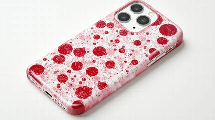 Vibrant Red Polka Dot Phone Case on Light Background