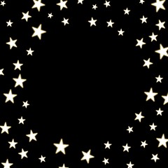 Stars on black background with copy space on the center