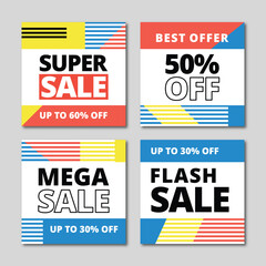 modern square sale banner template