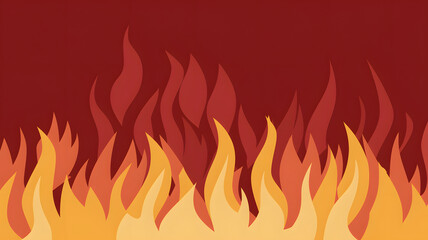 Illustration of stylized flames with red and orange colors on a dark background.